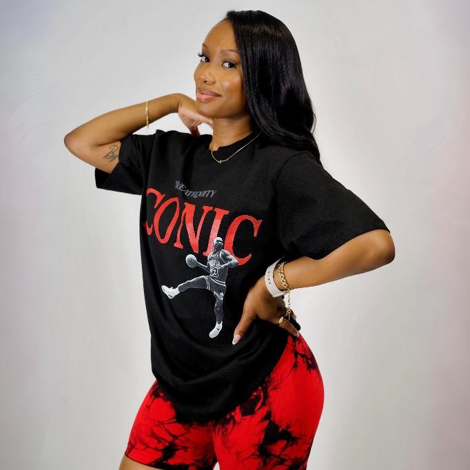 Iconic Oversized Tee - MJ (Black)